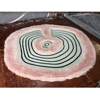 Tapis shaggy tufté en laine 100% rose pour chambre à coucher, vente en gros d'usine