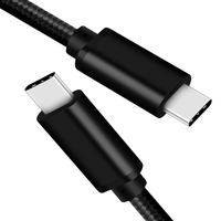 Cable de Datos PD de 60 W, USB 3.0, USB C a USB C, Carga Rápida con Cable Trenzado de Nailon Tipo C, Cable USB de Carga Rápida Tipo C