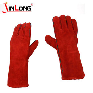 Cuir de vache fendu <span class=keywords><strong>Barbecue</strong></span> <span class=keywords><strong>Barbecue</strong></span> résistant à la <span class=keywords><strong>chaleur</strong></span> Argon Mig personnalisé sécurité en cuir 16 pouces gants de soudage - Product Image 6