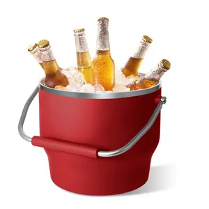 7L Double Wall Vacuum Insulated Stainless Steel Ice Bucket with Handles Lid Perfect for Home bar & Party, Gifts for Drinker