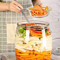 1 gallon 2 gallons de pots de kimchi pour cornichons Grand récipient en verre pour articles ménagers Pot de stockage avec couvercles hermétiques en verre