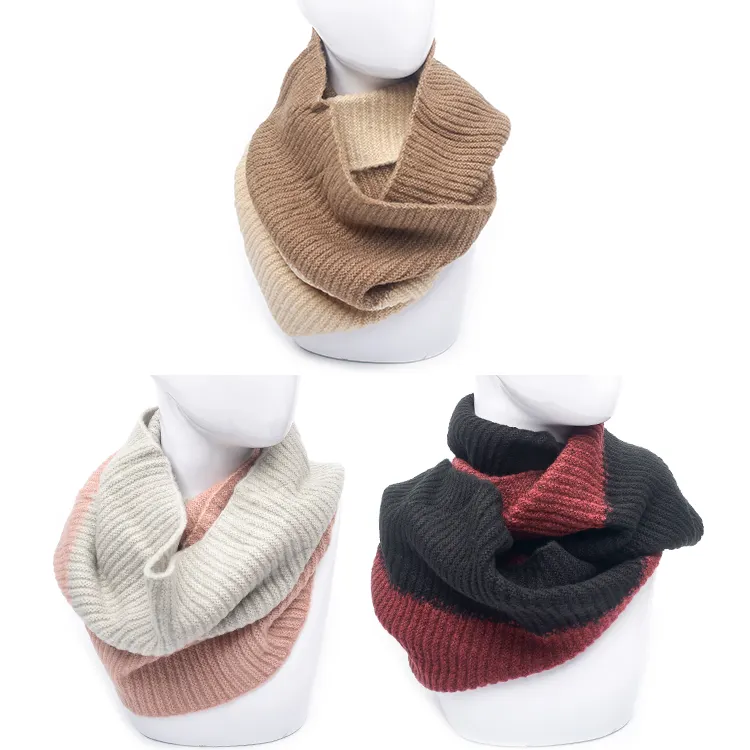 Women Knitted solid color Infinity Mohair Scarves Neck Collar Scarf thick warm Mohair Sweater Head Scarf