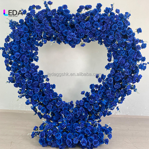 Arco de Flores en Forma de Corazón con Rosas Azules LEDA, Decoración para Bodas y Fiestas, Arco de Flores en Forma de Corazón - Product Image 2