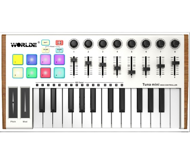 TUNAMINI(MIDI Controller)  Musical Instruction  Compact USB Music Production Keyboard for Studio DJ Beginner