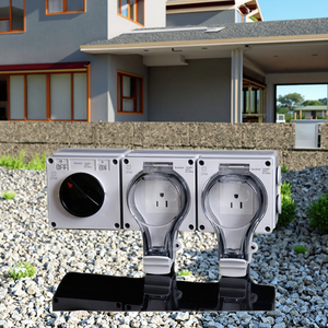 Americano al aire libre a prueba de lluvia IP66 interruptor de enchufe impermeable dos enchufes 16A enchufe Industrial toma de corriente de carga al aire libre - Product Image 4