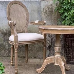 <span class=keywords><strong>Fauteuil</strong></span> de salle à manger style <span class=keywords><strong>Louis</strong></span> <span class=keywords><strong>XV</strong></span>, vintage, en bois massif (chêne, hêtre, caoutchouc), pour appartement, mobilier moderne pour la maison - Product Image 1