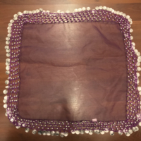 Foulard carré classique fait main en organza et crochet pour la danse du ventre, pour adulte