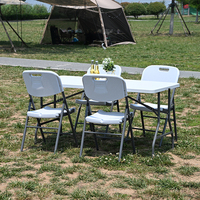 Ensemble table et chaises en plastique Senruihome, table pliante en plastique, table pliante de 8 pieds