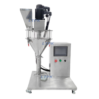 Machine de remplissage à vis avec écran tactile PLC et moteur pas à pas pour le dosage de poudre sur table, pour café, lait, farine, épices, bouteilles, bocaux et boîtes