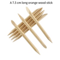 SunelPort SP-308 Poussoirs à ongles jetables courts en bois de bouleau orange, 7,5 cm de long, 100 pièces par paquet, durables
