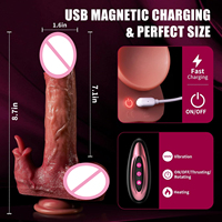 4-in-1 8,7 Zoll Realistischer Stoßender Dildo Leckender Vibrator mit Heizfunktion Weibliches Masturbationsspielzeug für Frauen