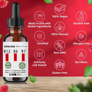 Gotas Líquidas de <span class=keywords><strong>Complejo</strong></span> de Vitamina <span class=keywords><strong>B</strong></span> 60ml con B12 5000mcg, B6 3400mcg, B1 2400mcg, Niacina, Folato, 100% Vegano, Sin GMO, Sin <span class=keywords><strong>Alcohol</strong></span> - Product Image 2