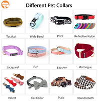 Collier de chien de luxe personnalisé avec logo OEM, accessoires pour animaux de compagnie en velours réglable, laisse pour chien, boucle en métal personnalisée, collier d'entraînement