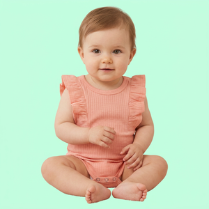 Mono de algodón teñido a medida al por mayor para niños pequeños, ropa de bebé de algodón orgánico de bambú, monos blancos lisos a la moda - Product Image 1