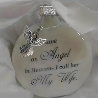Ornement de Noël commémoratif « Ange au Ciel », boule décorative incassable en plastique avec breloque ange pour condoléances et souvenir
