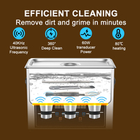 Nettoyeur à ultrasons portable 4,5 L pour pièces dentaires et de manucure, machine de nettoyage à ultrasons domestique pour bijoux avec réservoir d'eau