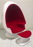 Fauteuil œuf moderne individuel en tissu et coque en fibre de verre pour salon, chambre, coin lecture, hôtel