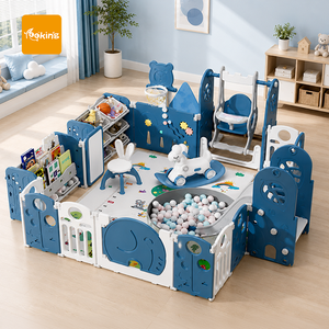 Parc d'activités tout-en-un Thème Princesse pour enfants avec balançoire, toboggan, piscine à balles, cheval à <span class=keywords><strong>bascule</strong></span> et rangement - Product Image 1