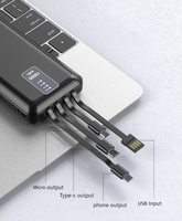 Chargeur portable haute capacité 10000mah avec écran numérique et câbles