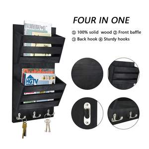 Décor de ferme mural <span class=keywords><strong>porte</strong></span>-clés organisateur 2 fentes <span class=keywords><strong>porte</strong></span>-clés en bois pour accessoires de bureau à domicile et stockage de dossiers - Product Image 2