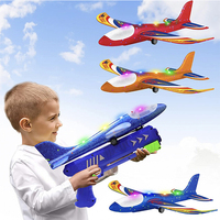 Jouet lanceur d'avion 12.6 "Foam Glider Led Plane 2 Flight Mode Catapult Plane Toy Guns for Kids Outdoor Sport Flying Toys Gifts