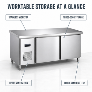 Commercial Refrigerated <b>Work</b> <b>Table</b> 1500mm 1800mm 220V Undercounter Refrigerator for Restaurant Hotel Catering Kitchen - Product Image 3