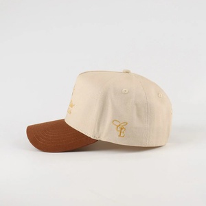 Casquettes de baseball structurées imperméables à deux tons avec boucle métallique, broderie plate personnalisée par le fabricant, 5 panneaux, pour le sport - Product Image 3