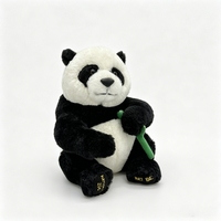 Peluche réaliste de panda assis avec bambou - Animal en peluche doux pour enfants, souvenirs du zoo, cadeaux promotionnels