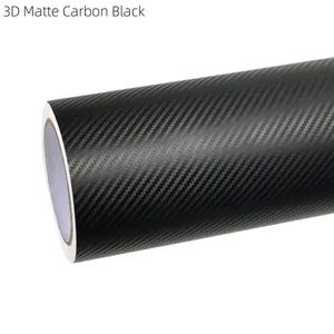 3D Matte Carbon Đen Thay Đổi Phim Xe Bọc Vinyl Tự Chữa Bệnh Vật Nuôi/TPU Đầy Màu Sắc Xe Cơ Thể Dán