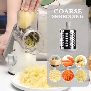 Stainless Kitchen Rotary Cheese Grater Electric <b>Chopper</b> Onion Cutter <b>Vegetable</b> Grater with Potato Julienne Cutter - Product Image 2