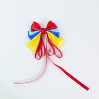 Ruban en gros-grain de haute qualité bleu, rouge et blanc pour accessoires capillaires, style européen et américain, taille personnalisable pour les petites princesses