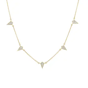 女式叠置项链纯银链925实心钻石站颈项链最新