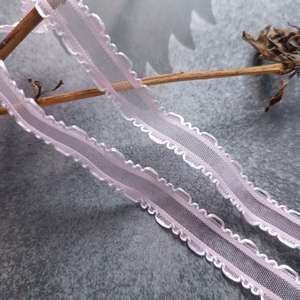 Nastro in Pizzo Colorato a Mezzaluna in Filamento di Seta Bifacciale da 1,0 cm, alla Moda, in Organza e <span class=keywords><strong>Tulle</strong></span> per Borse - Product Image 6