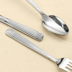 Juego de Cubiertos de Acero Inoxidable 304 de Lujo al por Mayor, Estilo Columna Romana, Pulido Espejo, <span class=keywords><strong>Tenedores</strong></span> y Cucharas, para <span class=keywords><strong>Restaurante</strong></span> y Hotel - Product Image 4