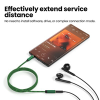 Cable de Extensión Trenzado de PVC AUX de 3.5mm, Macho a Hembra, para Teléfono, Computadora, Altavoz, Auriculares, MP3, Laptop