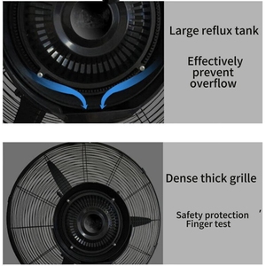 Ventilateur industriel d'extérieur à brumisation d'eau de 26 pouces, mural, 3 vitesses, oscillant, grand débit d'air, atomisation centrifuge en métal, grand débit d'air - Product Image 6
