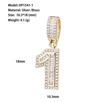 Pendentif de charme pour femme en moissanite plaqué or argent, coupe baguette brillante, numéro personnalisé, anniversaire, style européen