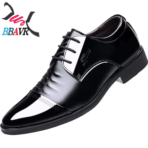 Zapatos de boda de otoño de charol brillante con cordones, estilo coreano, de negocios, con punta, formales, casuales, transpirables, duraderos, de talla grande - Product Image 5