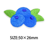 Accessoires de vêtements de mode patchs de myrtilles en stock coudre sur des patchs de broderie à repasser avec logo personnalisé