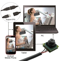 Modul Kamera USB Mini 1080P 2MP Ukuran Mikro 12x12mm UVC CMOS Webcam Keamanan USB dengan Mikrofon untuk Visi Mesin