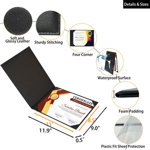 Titular del certificado de promoción Carpeta de Certificado de grado <span class=keywords><strong>académico</strong></span> A4 Cubierta de Diploma de cuero de cartón Holer de archivo se puede personalizar - Product Image 6