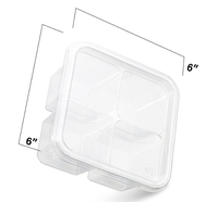 Petits récipients en plastique à 4 compartiments pour la préparation des repas avec couvercles-Boîte à bento jetable à compartiments divisés pour le déjeuner et les collations