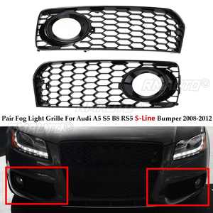 2x Grille de protection de phare antibrouillard avant en nid d'abeille hexagonal pour Audi A5 S-Line / S5 B8 RS5 2008 2009 2010 2011 2012 - Product Image 1