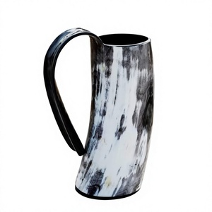 Taza Universal de Cuerno Negro de Búfalo Natural, Ecológica, con Base de Madera para Cerveza, con Logotipo, Precio de Fábrica, INDIA - Product Image 1