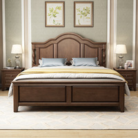 Lit mural Tufei moderne en bois massif de caoutchouc, taille King, avec panneaux en contreplaqué écologiques, mobilier de chambre à coucher de style hôtel