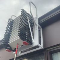 Échelle de grenier rétractable murale, escalier télescopique pliable pour évacuation en cas d'incendie, pour usage domestique intérieur/extérieur