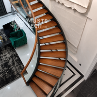 Escalier Courbé de Luxe Moderne et Artistique, Conception en Collaboration avec des Designers, Vente Directe Usine