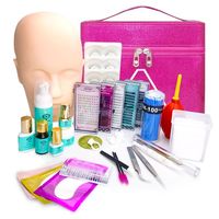 Kit d'exercices de pratique pour faux cils, ensemble de formation, de maquillage, avec tête de Mannequin, 10 pièces