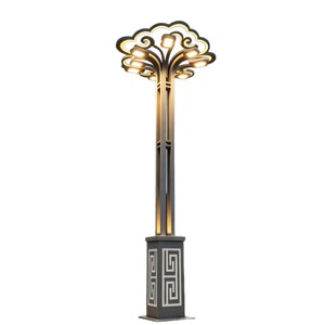 Poteaux d'éclairage de rue LED décoratifs carrés extérieurs modernes en alliage d'aluminium thermolaqué, étanches et à haute luminosité - Product Image 1