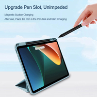 Étui en cuir à rotation 360° pour Pad 5/5Pro Mi Pad 6/6 Pro 11 pouces, support pliable intelligent, housse folio, porte-crayon, antichoc